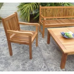 Budget 🌟 Patio Dining Chairs Chic Teak Elzas Teak Patio Dining Arm Chair 🔔 -Teak Outdoor Furniture Elegant shop detail2CHIT018