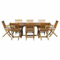 Cheap 🥰 Patio Dining Sets Chic Teak Santa Barbara Teak 9 Piece Oval Patio Dining Set ⌛ -Teak Outdoor Furniture Elegant shop detail2CHIT443 1