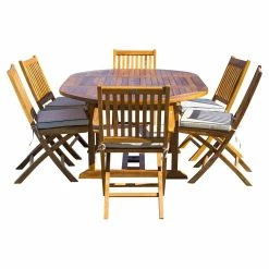 Top 10 ❤️ Patio Dining Sets Chic Teak Santa Barbara Teak 7 Piece Patio Dining Set 😉 -Teak Outdoor Furniture Elegant shop detail2CHIT446