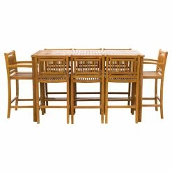 Buy ⌛ Patio Dining Sets Chic Teak Maldives Teak 9 Piece Patio Dining Set 🎉 -Teak Outdoor Furniture Elegant shop detail2CHIT457
