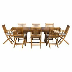 Buy 🧨 Patio Dining Sets Seven Seas Teak Santa Monica Teak 9 Piece Oval Patio Dining Set ❤️ -Teak Outdoor Furniture Elegant shop detail2CHIT469 1