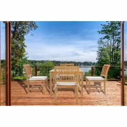 Hot Sale 🧨 Patio Dining Sets Chic Teak Florence 5 Piece Teak Wood Patio Dining Set With Side Chairs ⭐ -Teak Outdoor Furniture Elegant shop detail2CHIT536