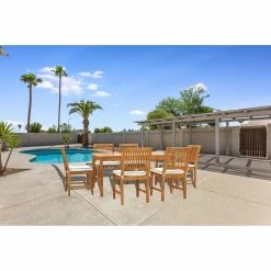 Cheap 🤩 Patio Dining Sets Chic Teak Bermuda 7 Piece Teak Wood Patio Dining Set With 6 Side Chairs ❤️ 11 Cheap 🤩 Patio Dining Sets Chic Teak Bermuda 7 Piece Teak Wood Patio Dining Set With 6 Side Chairs ❤️ -Teak Outdoor Furniture Elegant shop detail2CHIT542