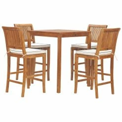 Coupon 🥰 Patio Dining Sets Chic Teak Castle 5 Piece Bar Height Patio Dining Set ✔️ -Teak Outdoor Furniture Elegant shop detail2CHIT543