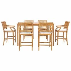 Buy ⌛ Patio Dining Sets Chic Teak Castle 7 Piece Bar Height Patio Dining Set With Arm Chairs ❤️ -Teak Outdoor Furniture Elegant shop detail2CHIT546