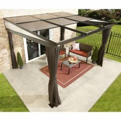 Promo ✨ Hardtop SOJAG INC Budapest 10 X 12 Ft. Wall Mounted Gazebo 🎁 -Teak Outdoor Furniture Elegant shop detail2SOJA054