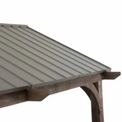 Best deal ⌛ SummerCove Maple 12 Ft. X 14 Ft. Cedar Framed Gazebo With Steel Hardtop Roof - Brown 🎁 -Teak Outdoor Furniture Elegant shop detail2SUNR1225