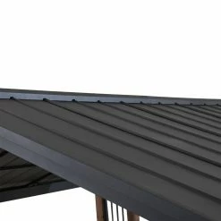 Best reviews of 💯 SummerCove Clint 11 Ft. X 13 Ft. Cedar Framed Gazebo With Steel Hardtop Roof - Black 🎉 -Teak Outdoor Furniture Elegant shop detail2SUNR1226