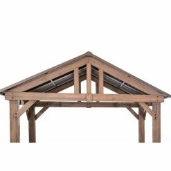 Discount 😉 Sunjoy 9 Ft. X 6 Ft. Cedar Wood Hardtop Grill Gazebo ⌛ -Teak Outdoor Furniture Elegant shop detail2SUNR1256