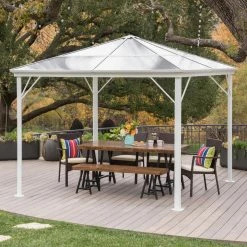 Coupon 👏 Best Selling Home Bailey 10 X 10 Ft. Aluminum Hardtop Gazebo 🔥 -Teak Outdoor Furniture Elegant shop detail3BSHD3261
