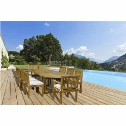 Budget 🌟 Patio Dining Chairs Chic Teak Elzas Teak Patio Dining Arm Chair 🔔 -Teak Outdoor Furniture Elegant shop detail3CHIT018