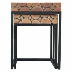 Best deal 🛒 Patio Accent Tables Chic Teak Teak Wood Indoor / Outdoor Nesting Side Tables - Set Of 2 ❤️ -Teak Outdoor Furniture Elegant shop detail3CHIT394