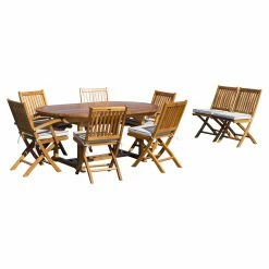 Cheap 🥰 Patio Dining Sets Chic Teak Santa Barbara Teak 9 Piece Oval Patio Dining Set ⌛ -Teak Outdoor Furniture Elegant shop detail3CHIT443
