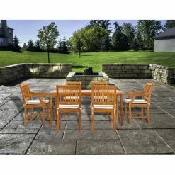 Best Sale 🌟 Patio Dining Sets Chic Teak Bermuda 7 Piece Teak Wood Patio Dining Set With 2 Arm Chairs And 4 Side Chairs ❤️ -Teak Outdoor Furniture Elegant shop detail3CHIT540