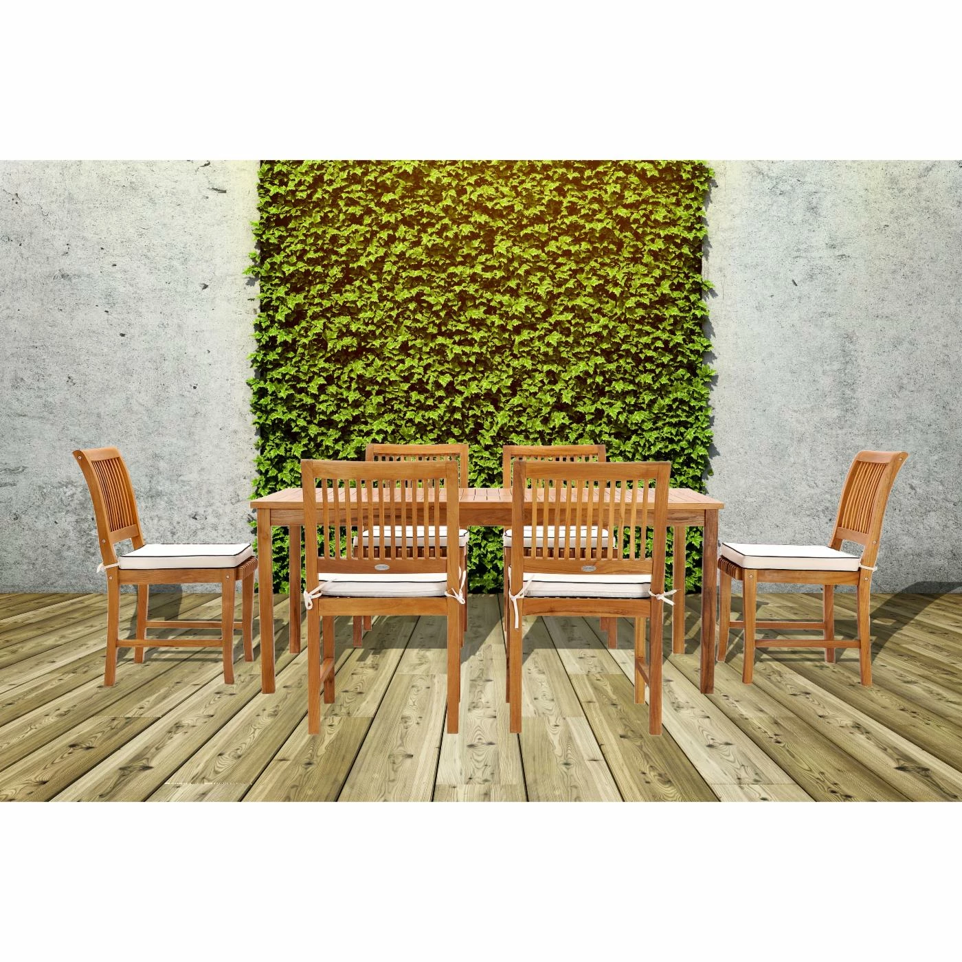 Cheap 🤩 Patio Dining Sets Chic Teak Bermuda 7 Piece Teak Wood Patio Dining Set With 6 Side Chairs ❤️ 8 Cheap 🤩 Patio Dining Sets Chic Teak Bermuda 7 Piece Teak Wood Patio Dining Set With 6 Side Chairs ❤️ - Image 6