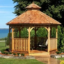 Cheapest 🎁 Hardtop Outdoor Living Today Bayside 12 Ft. Octagon Gazebo ✔️ -Teak Outdoor Furniture Elegant shop detail3OLT054