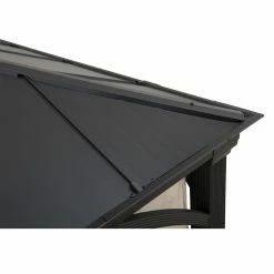 Brand new 👏 Sunjoy Cross Hip 10.5 X 12.5 Ft. 2 Tier Hardtop Steel Gazebo 🎁 -Teak Outdoor Furniture Elegant shop detail3SUNR1173