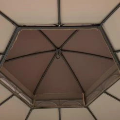 Deals 💯 Soft-top Sunjoy Dome 13.5 X 13.5 Ft. 2 Tier Fabric Topped Steel Gazebo 🔥 -Teak Outdoor Furniture Elegant shop detail3SUNR1179