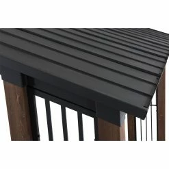 Best reviews of 💯 SummerCove Clint 11 Ft. X 13 Ft. Cedar Framed Gazebo With Steel Hardtop Roof - Black 🎉 -Teak Outdoor Furniture Elegant shop detail3SUNR1226