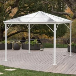 Coupon 👏 Best Selling Home Bailey 10 X 10 Ft. Aluminum Hardtop Gazebo 🔥 -Teak Outdoor Furniture Elegant shop detail4BSHD3261