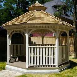 Cheapest 🎁 Hardtop Outdoor Living Today Bayside 12 Ft. Octagon Gazebo ✔️ -Teak Outdoor Furniture Elegant shop detail4OLT054
