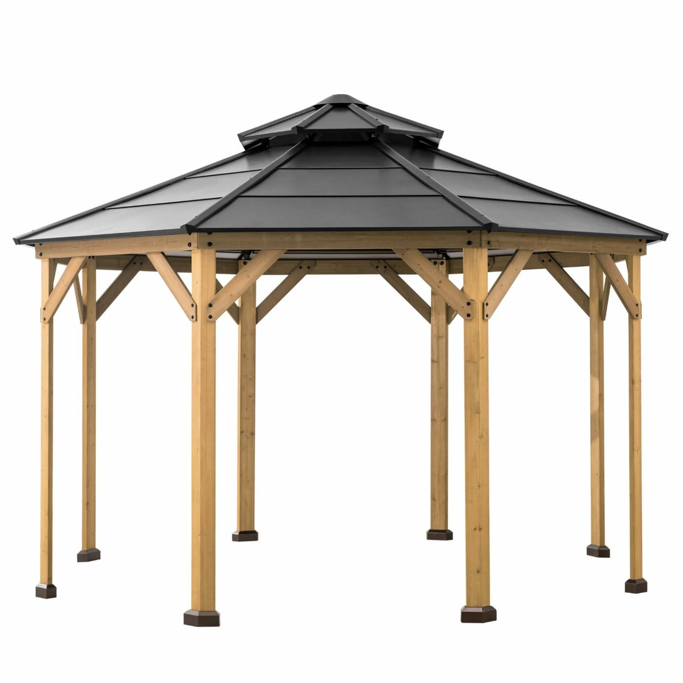 Outlet 😀 Sunjoy Octagon 13 X 13 Ft. Hardtop Cedar Framed Gazebo 🛒 9 Outlet 😀 Sunjoy Octagon 13 X 13 Ft. Hardtop Cedar Framed Gazebo 🛒 - Image 7