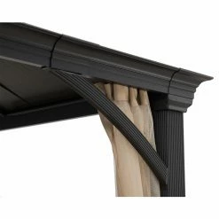 Brand new 👏 Sunjoy Cross Hip 10.5 X 12.5 Ft. 2 Tier Hardtop Steel Gazebo 🎁 -Teak Outdoor Furniture Elegant shop detail4SUNR1173