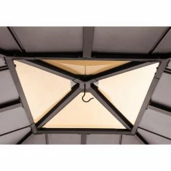 Best deal 🔥 Sunjoy Hip 9 X 9 Ft. Polycarbonate Hardtop Cedar Framed Gazebo 🤩 -Teak Outdoor Furniture Elegant shop detail4SUNR1176