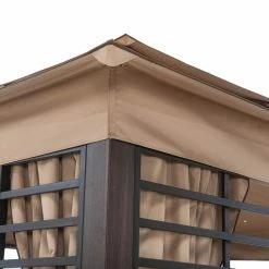 Best Pirce 😀 Soft-top Sunjoy 11 Ft. X 13 Ft. Gazebo With Planters 😉 -Teak Outdoor Furniture Elegant shop detail4SUNR1207