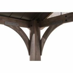 Best deal ⌛ SummerCove Maple 12 Ft. X 14 Ft. Cedar Framed Gazebo With Steel Hardtop Roof - Brown 🎁 -Teak Outdoor Furniture Elegant shop detail4SUNR1225