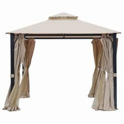 Discount ⌛ Soft-top Cloud Mountain 10 X 10 Vented Gazebo Mosquito Netting And Privacy Panels 👏 -Teak Outdoor Furniture Elegant shop detail5CLOD250