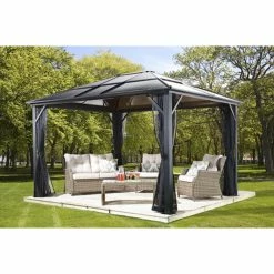 Deals 🛒 Hardtop SOJAG INC Meridien Hard Top Sunshelter Outdoor Gazebo With Side Netting 👏 18 Deals 🛒 Hardtop SOJAG INC Meridien Hard Top Sunshelter Outdoor Gazebo With Side Netting 👏 -Teak Outdoor Furniture Elegant shop detail5SOJA004