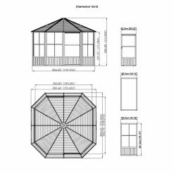 Best deal 🔥 Hardtop SOJAG INC Charleston Steel Gazebo With Two Sliding Doors 🥰 -Teak Outdoor Furniture Elegant shop detail5SOJA011