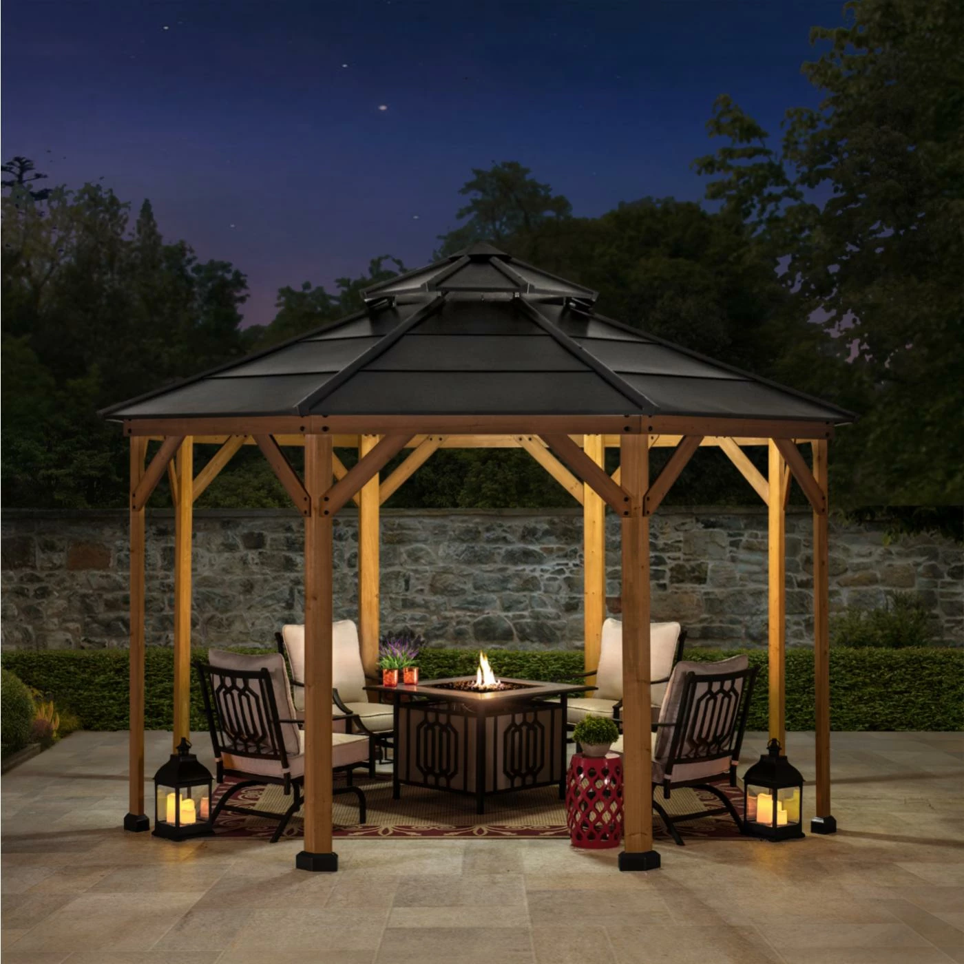 Outlet 😀 Sunjoy Octagon 13 X 13 Ft. Hardtop Cedar Framed Gazebo 🛒 10 Outlet 😀 Sunjoy Octagon 13 X 13 Ft. Hardtop Cedar Framed Gazebo 🛒 - Image 8