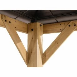 Best deal 🔥 Sunjoy Hip 9 X 9 Ft. Polycarbonate Hardtop Cedar Framed Gazebo 🤩 -Teak Outdoor Furniture Elegant shop detail5SUNR1176