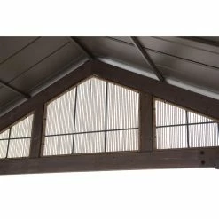 Best deal ⌛ SummerCove Maple 12 Ft. X 14 Ft. Cedar Framed Gazebo With Steel Hardtop Roof - Brown 🎁 -Teak Outdoor Furniture Elegant shop detail5SUNR1225