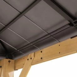 Best deal 🔥 Sunjoy Hip 9 X 9 Ft. Polycarbonate Hardtop Cedar Framed Gazebo 🤩 -Teak Outdoor Furniture Elegant shop detail6SUNR1176