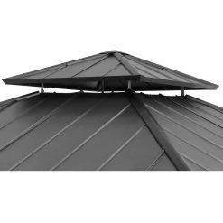 Coupon 🔔 Sunjoy Cedar Framed Gazebo With Steel Hardtop - 11 X 11 Ft. 😉 -Teak Outdoor Furniture Elegant shop detail6SUNR1203