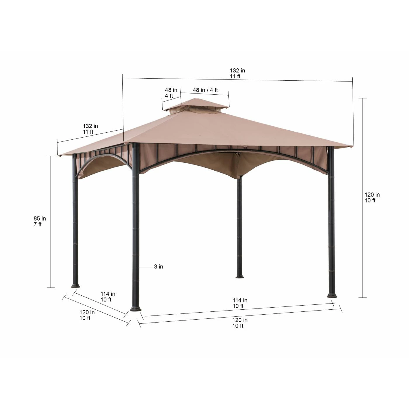 Hot Sale ๐ฅฐ Soft-top Sunjoy 11 X 11 Ft. 2-Tier Faux Bamboo Steel Gazebo ๐ 12 Hot Sale ๐ฅฐ Soft-top Sunjoy 11 X 11 Ft. 2-Tier Faux Bamboo Steel Gazebo ๐ - Image 10