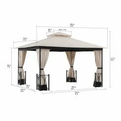 Top 10 👍 Soft-top Sunjoy Hip 11 X 13 Ft. 2 Tier Fabric Top Steel Gazebo 😍 -Teak Outdoor Furniture Elegant shop detail7SUNR1166