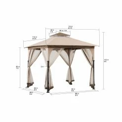 Best reviews of 😍 Soft-top Sunjoy 9.5 X 9.5 Ft. 2-tone Fabric Topped Steel Gazebo 🎉 -Teak Outdoor Furniture Elegant shop detail7SUNR1169