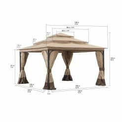 Cheapest 🔔 Soft-top Sunjoy 13 X 13 Ft. 3 Tiered Fabric Topped Steel Gazebo 👏 -Teak Outdoor Furniture Elegant shop detail7SUNR1172