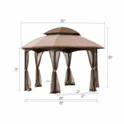 Deals 💯 Soft-top Sunjoy Dome 13.5 X 13.5 Ft. 2 Tier Fabric Topped Steel Gazebo 🔥 -Teak Outdoor Furniture Elegant shop detail7SUNR1179