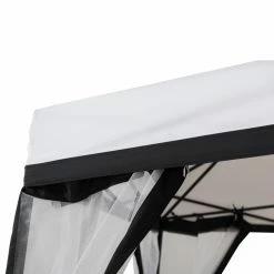 Coupon 💯 Soft-top Sunjoy 11 Ft. X 11 Ft. 2-Tone Pop Up Portable Hexagon Steel Gazebo -White And Black 😍 -Teak Outdoor Furniture Elegant shop detail7SUNR1196