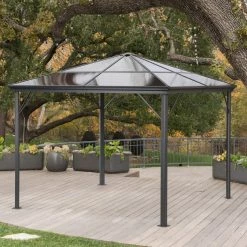 Coupon 👏 Best Selling Home Bailey 10 X 10 Ft. Aluminum Hardtop Gazebo 🔥 -Teak Outdoor Furniture Elegant shop detailBSHD3261