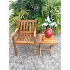 Budget 🌟 Patio Dining Chairs Chic Teak Elzas Teak Patio Dining Arm Chair 🔔 -Teak Outdoor Furniture Elegant shop detailCHIT018