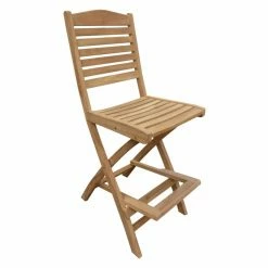 Best Sale ⭐ Outdoor Bar Stools Seven Seas Teak Slat Back Folding Bar Stool With Footrest ❤️ -Teak Outdoor Furniture Elegant shop detailCHIT299
