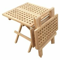 Promo 🎉 Patio Accent Tables Seven Seas Teak Square Folding Patio Side Table 👏 -Teak Outdoor Furniture Elegant shop detailCHIT401