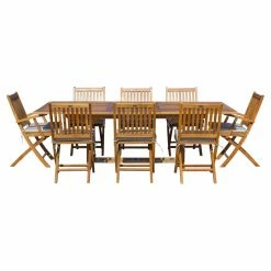 Best Sale 🧨 Patio Dining Sets Chic Teak Santa Barbara Teak 9 Piece Rectangle Patio Dining Set 👍 -Teak Outdoor Furniture Elegant shop detailCHIT444