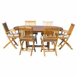 Top 10 ❤️ Patio Dining Sets Chic Teak Santa Barbara Teak 7 Piece Patio Dining Set 😉 -Teak Outdoor Furniture Elegant shop detailCHIT446